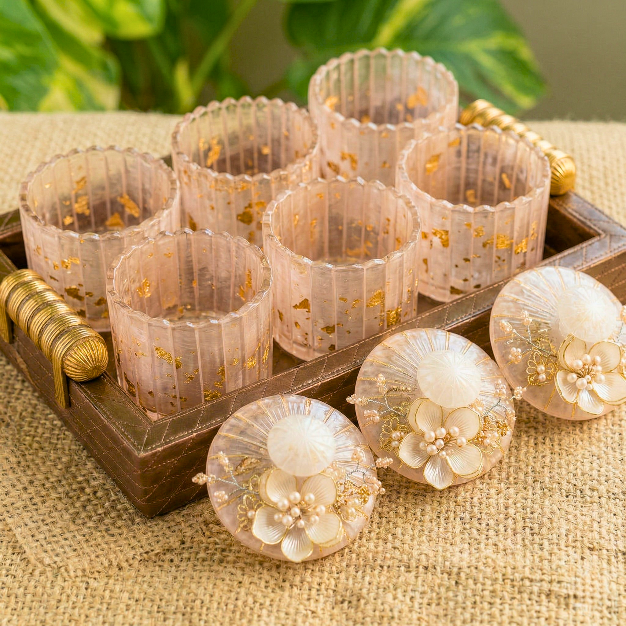 Gilded Blossom Jars – Decorative Jar by Grandeur