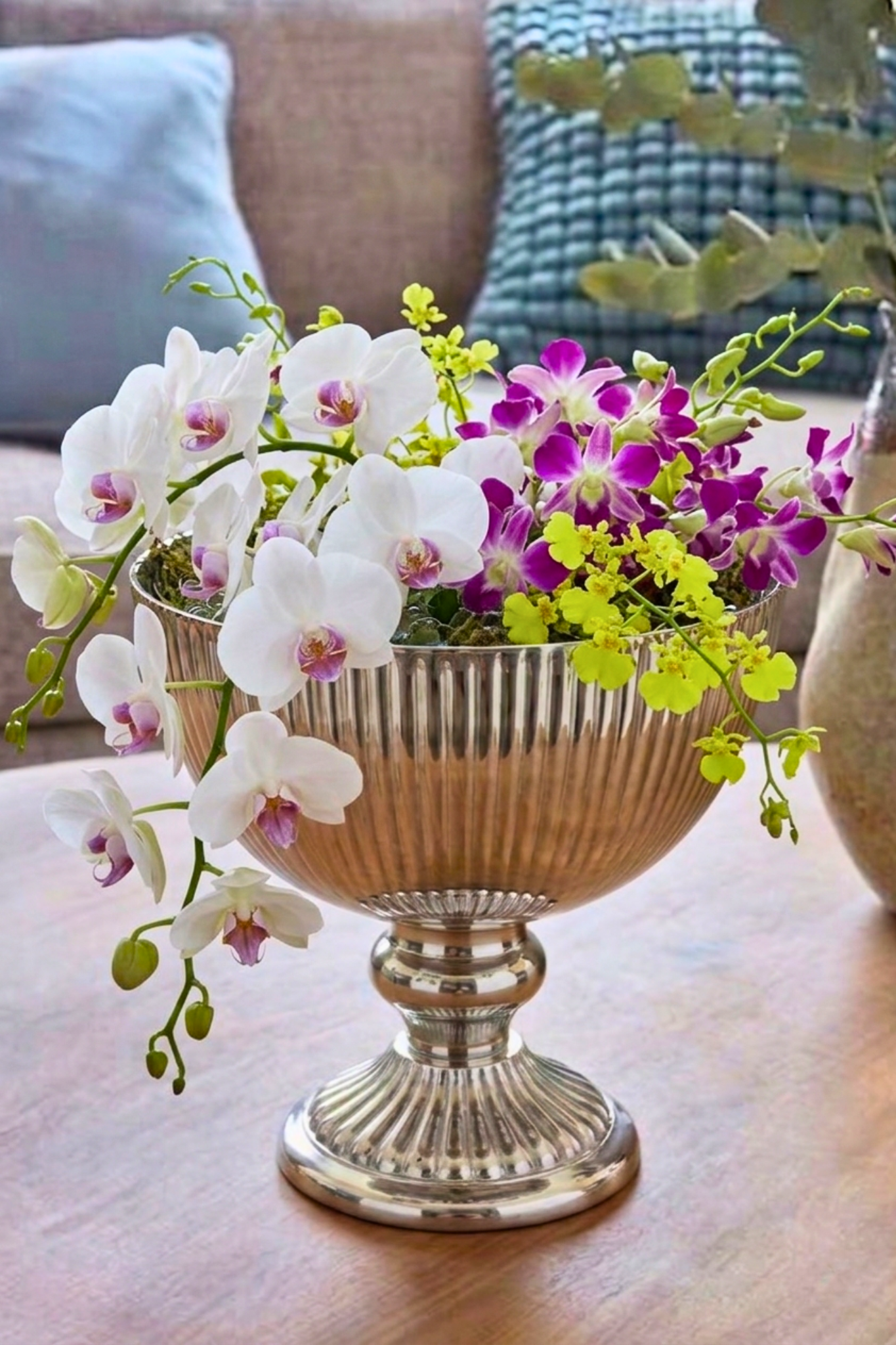Silver Fluted Chalice Bowl – Decorative Bowl by Grandeur
