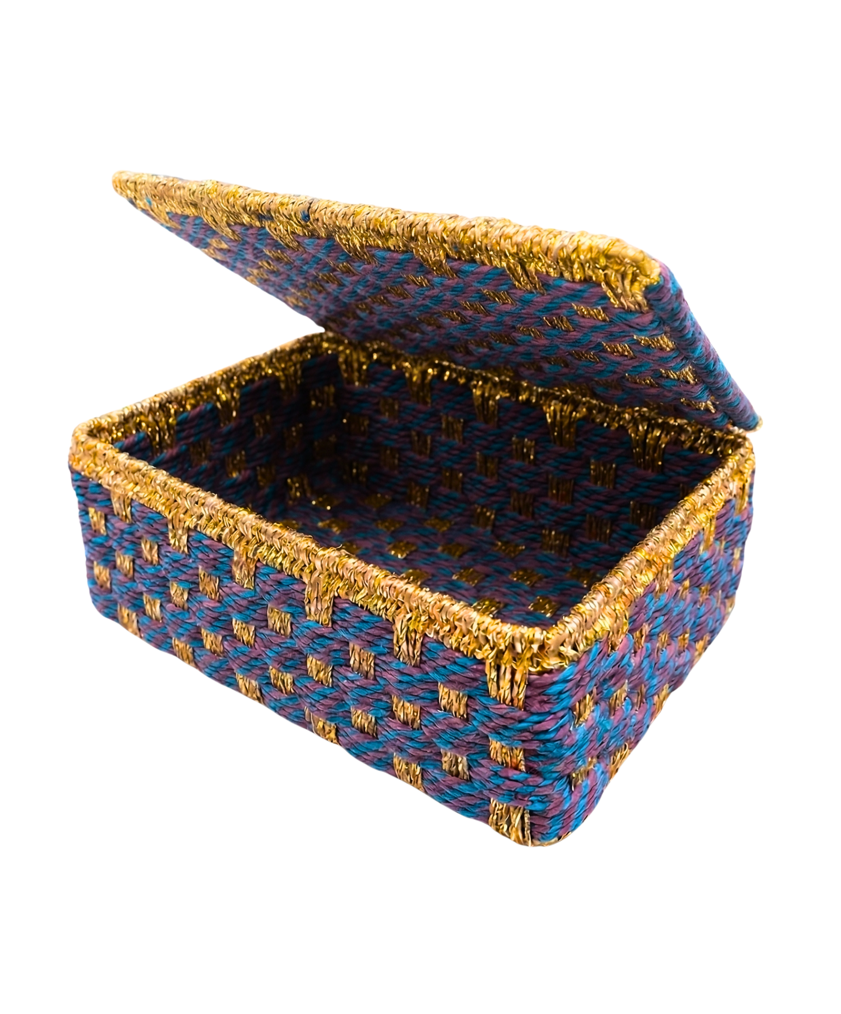 Imperial Checkered Woven Trunk – Decorative Trunk by Grandeur