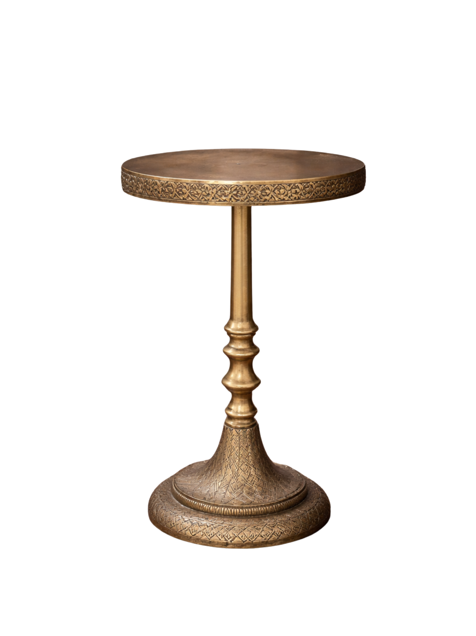 Artisanal Filigree Pedestal Stool – Accent Stool by Grandeur