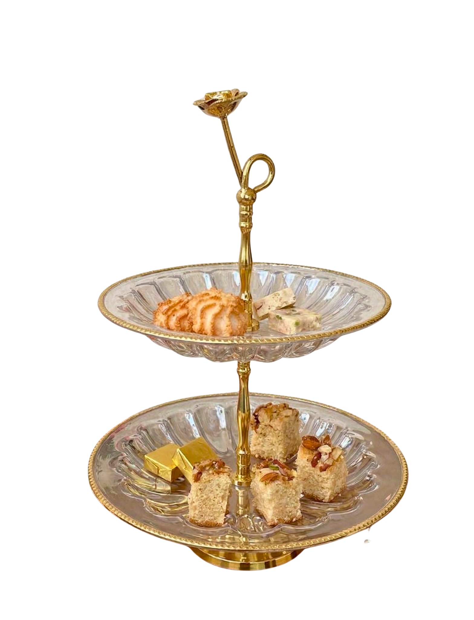 Gilded Crystal Rose Tiered Stand – Tiered Stand by Grandeur