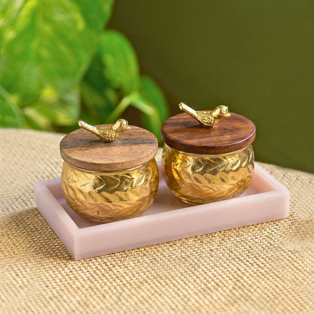 Gilded Songbird Jars – Decorative Jar by Grandeur