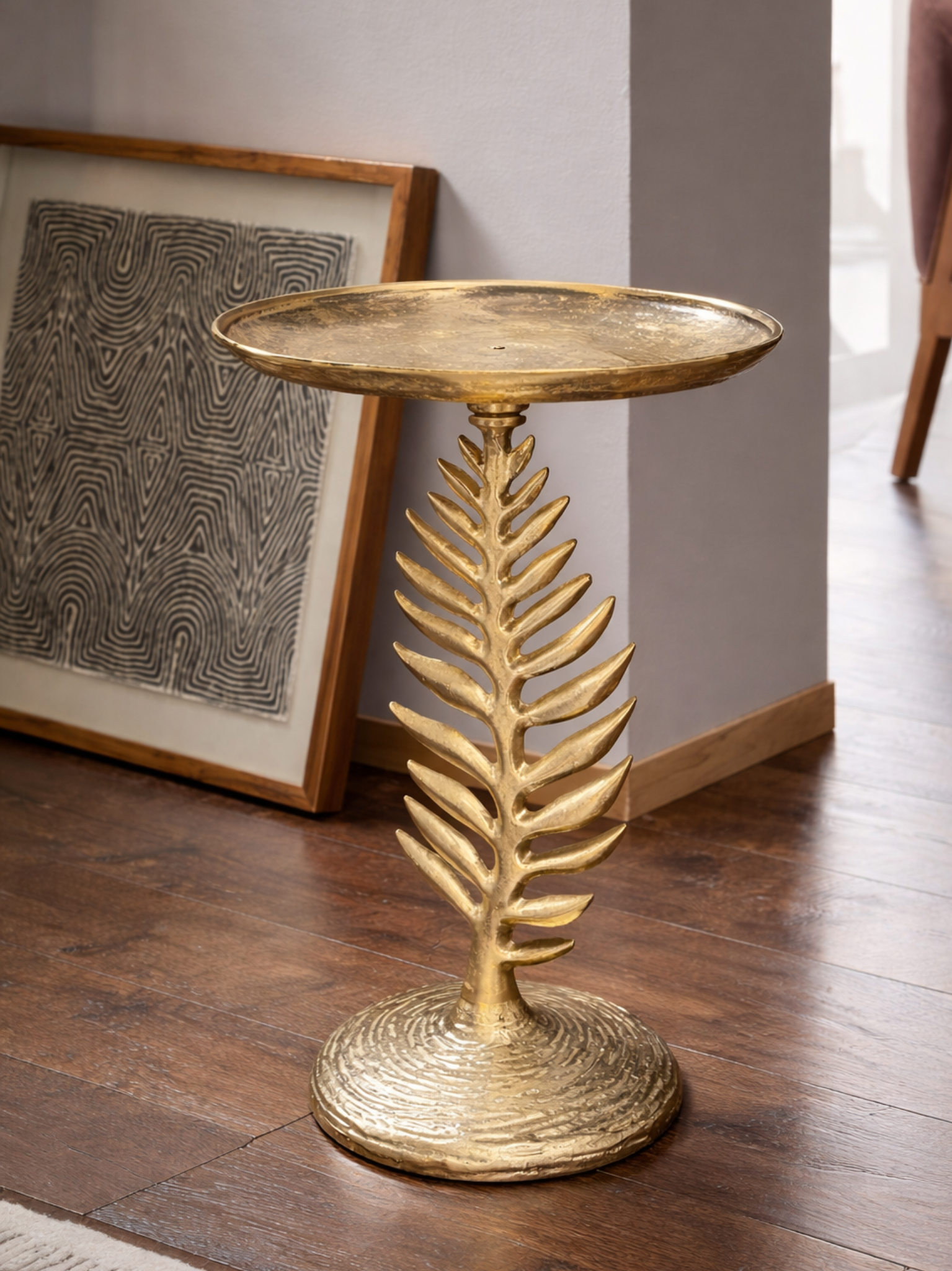 Botanical Leaf Coffee Stool – Accent Stool by Grandeur