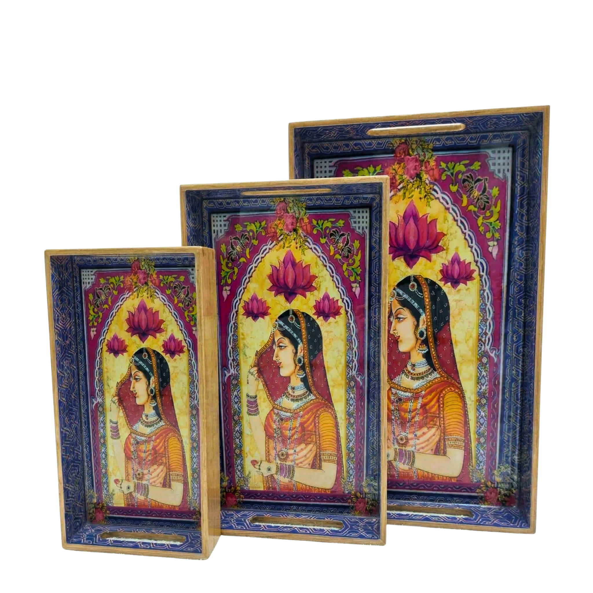 Regal Lotus Queen Trays – Decorative Tray by Grandeur