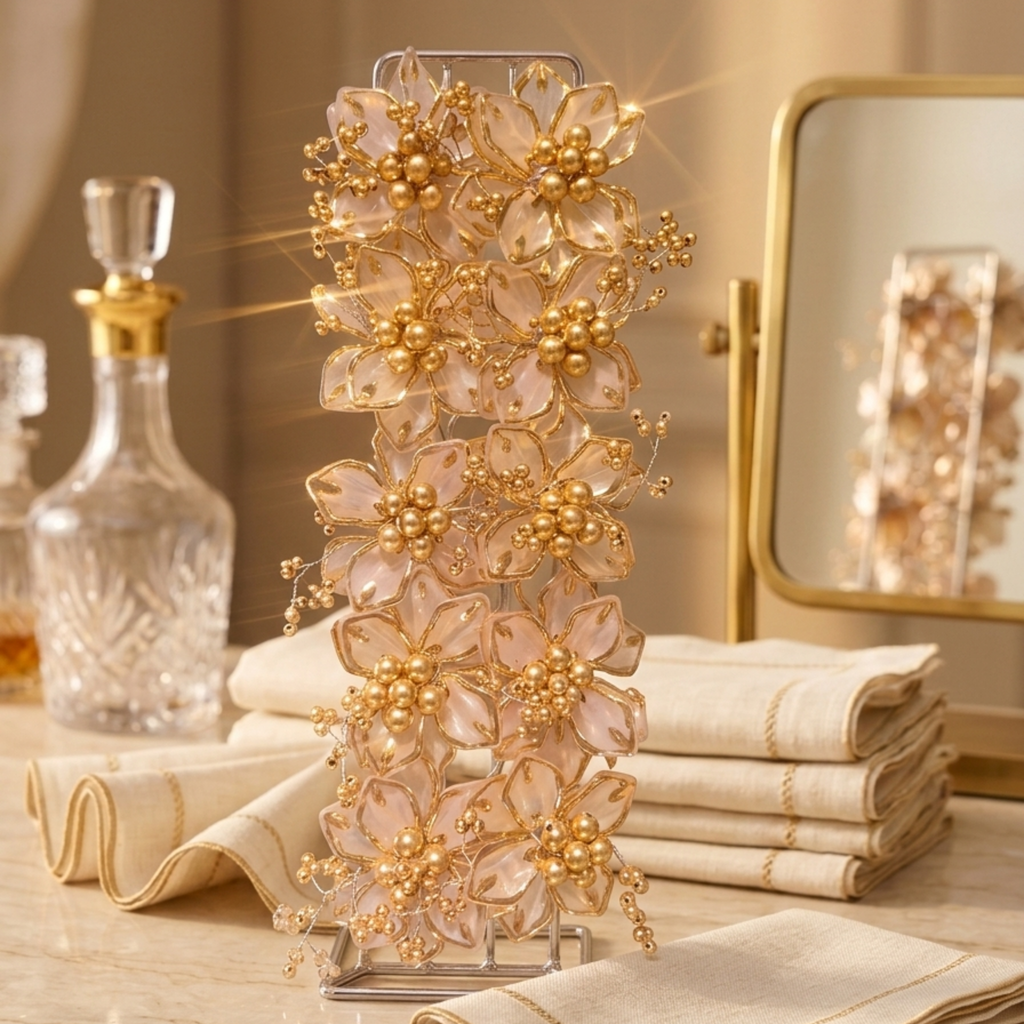 Gilded Blossom Tower Napkin Holder – Napkin Holder by Grandeur