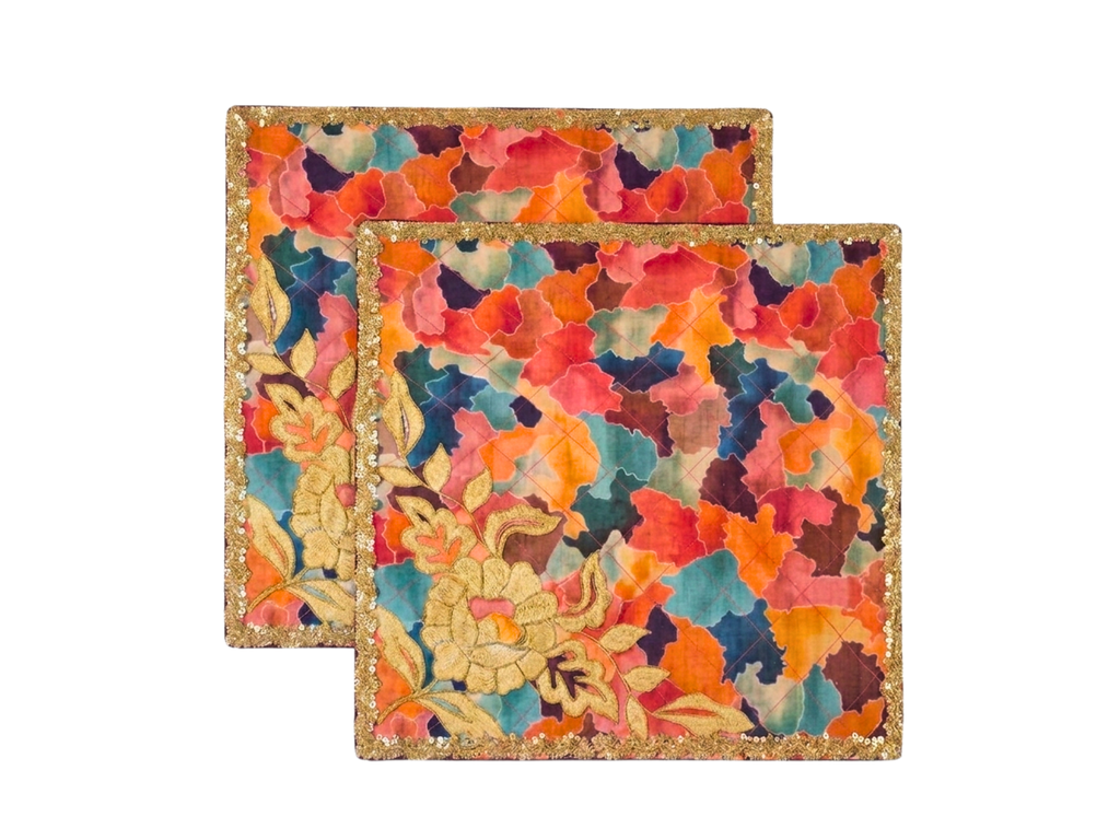 Sunset Mosaic Floral Aasan (Pack of 6) – Ritual Aasan by Grandeur