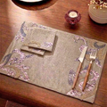 Artisanal Linen Sequin Table Mat (Pack of 6) – Table Mat by Grandeur