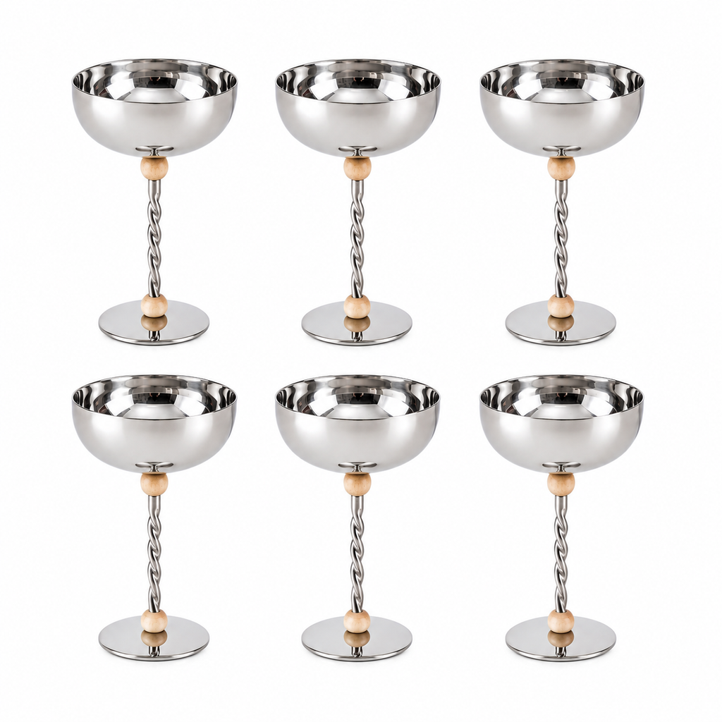 Silver Twirl Glasses (Pack of 6) – Glassware by Grandeur