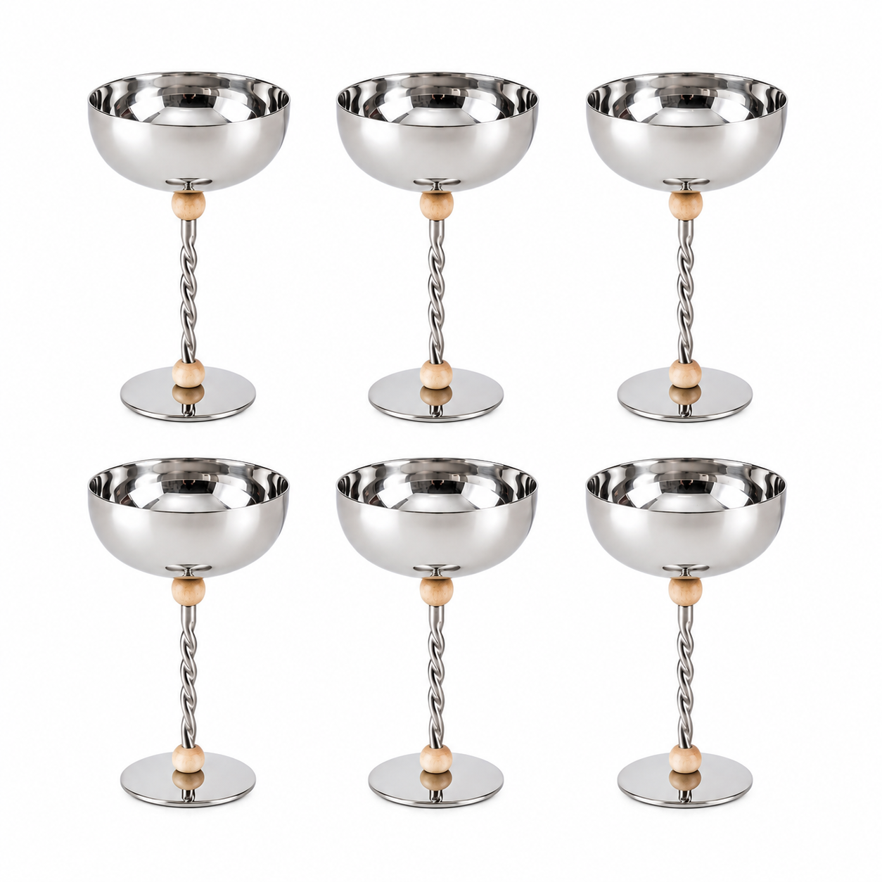 Silver Twirl Glasses (Pack of 6) – Glassware by Grandeur