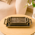 Gilded Foliage Rectangular Tray (Pack of 3)