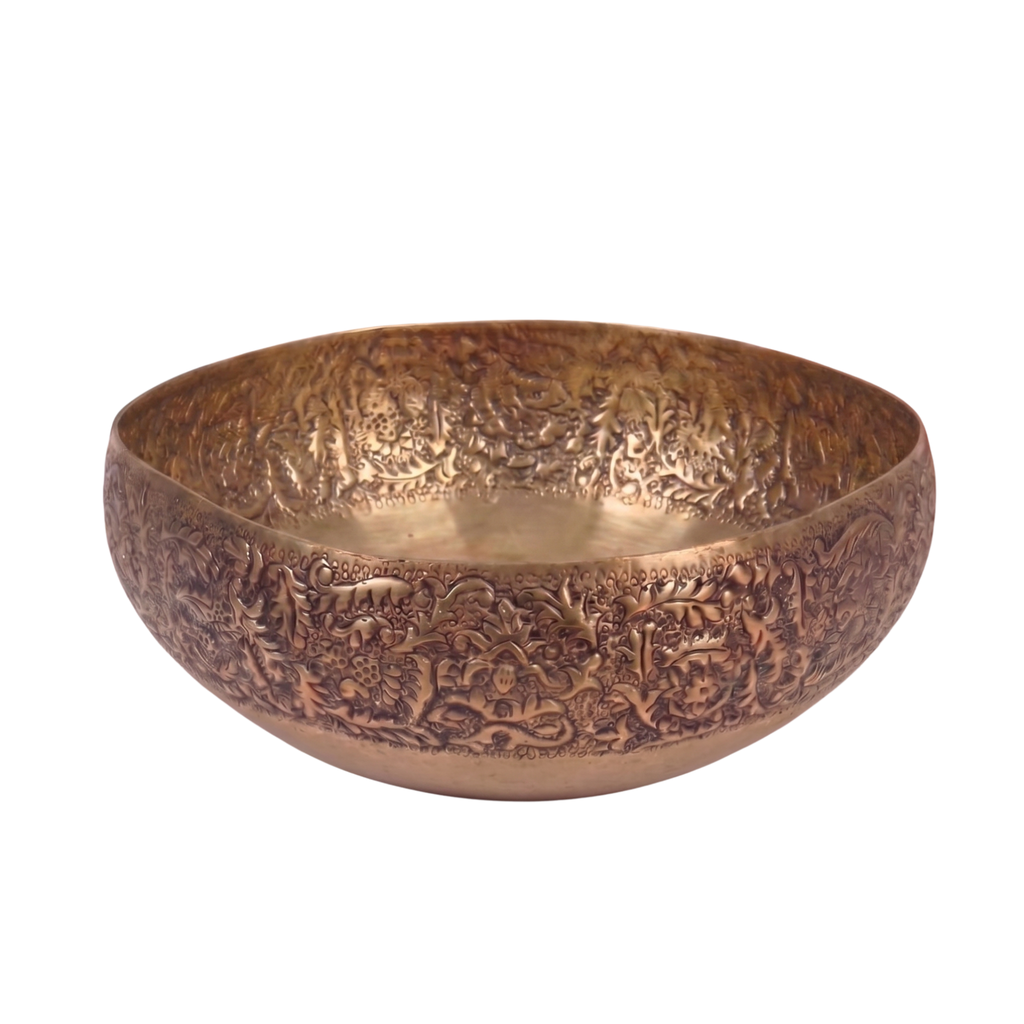 Floral Relief Heritage Urli – Decorative Urli by Grandeur