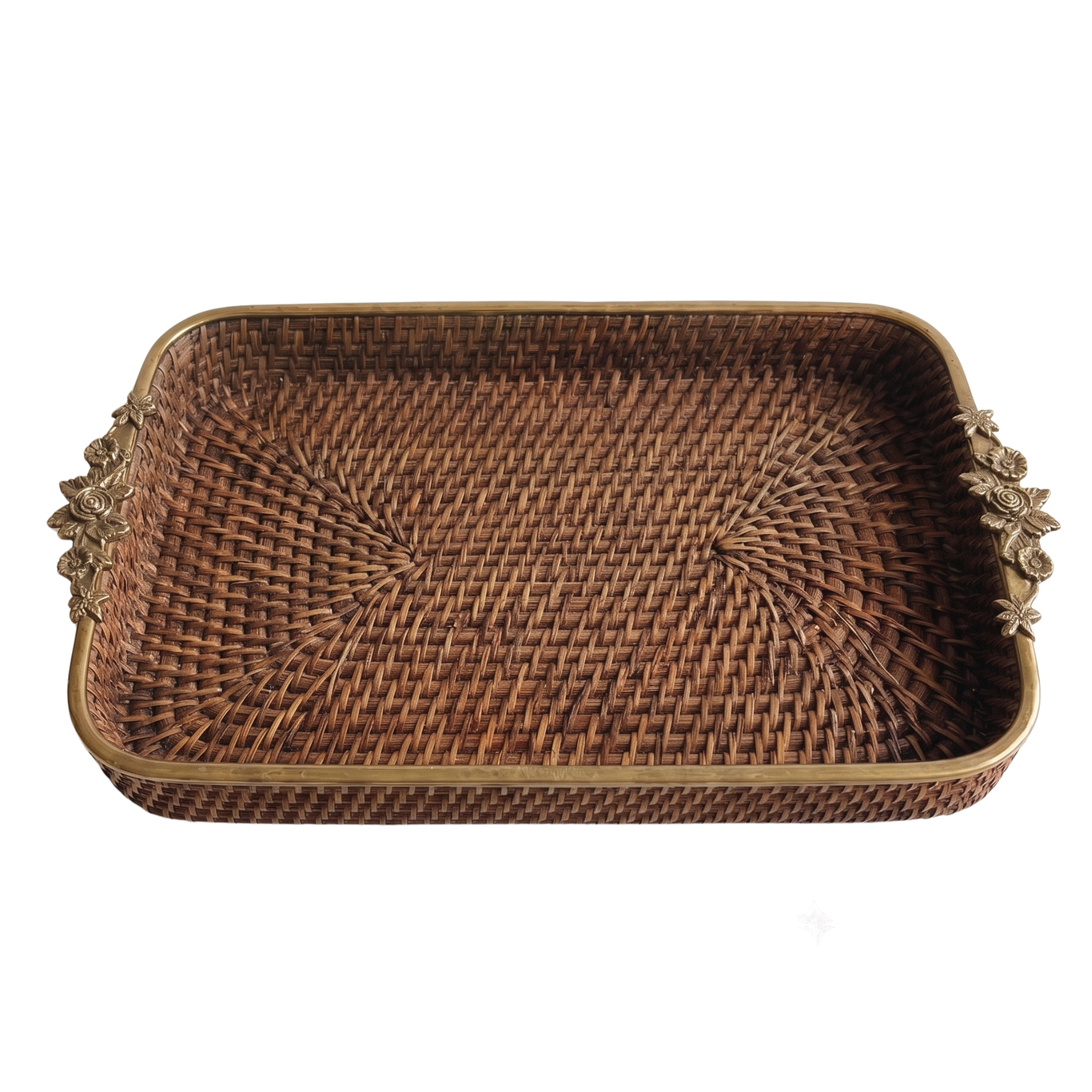 Hand-Woven Rattan Tray – Decorative Tray by Grandeur