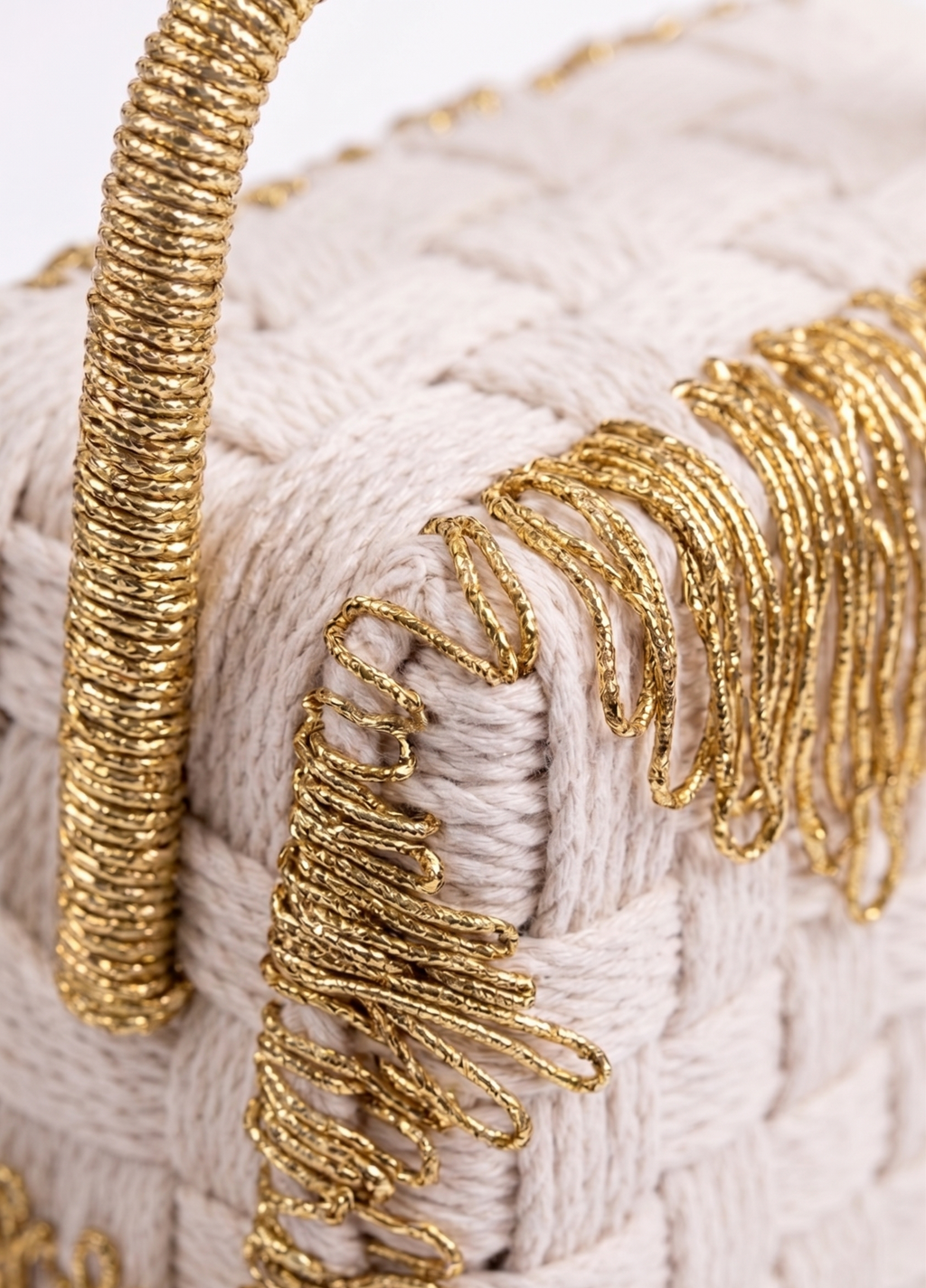 Gilded Fringe Artisan Woven Basket – Decorative Basket by Grandeur