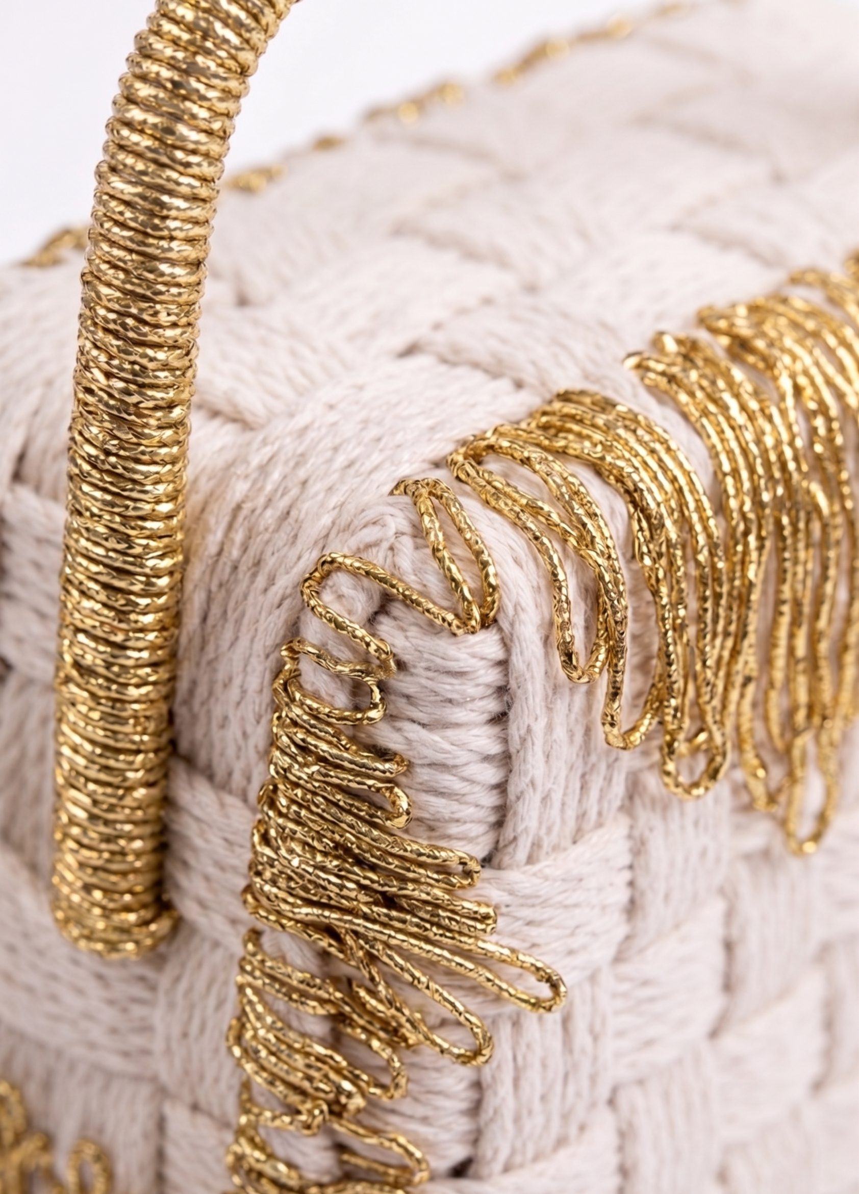 Gilded Fringe Artisan Woven Basket – Decorative Basket by Grandeur