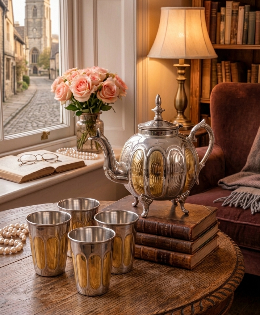 Heritage Silver & Gold Dual-Tone Teaset – Tea Set by Grandeur