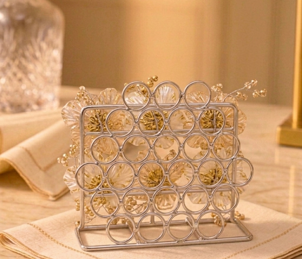 Crystal Bloom Napkin Holder – Napkin Holder by Grandeur