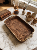 Hand-Woven Rattan Tray – Decorative Tray by Grandeur