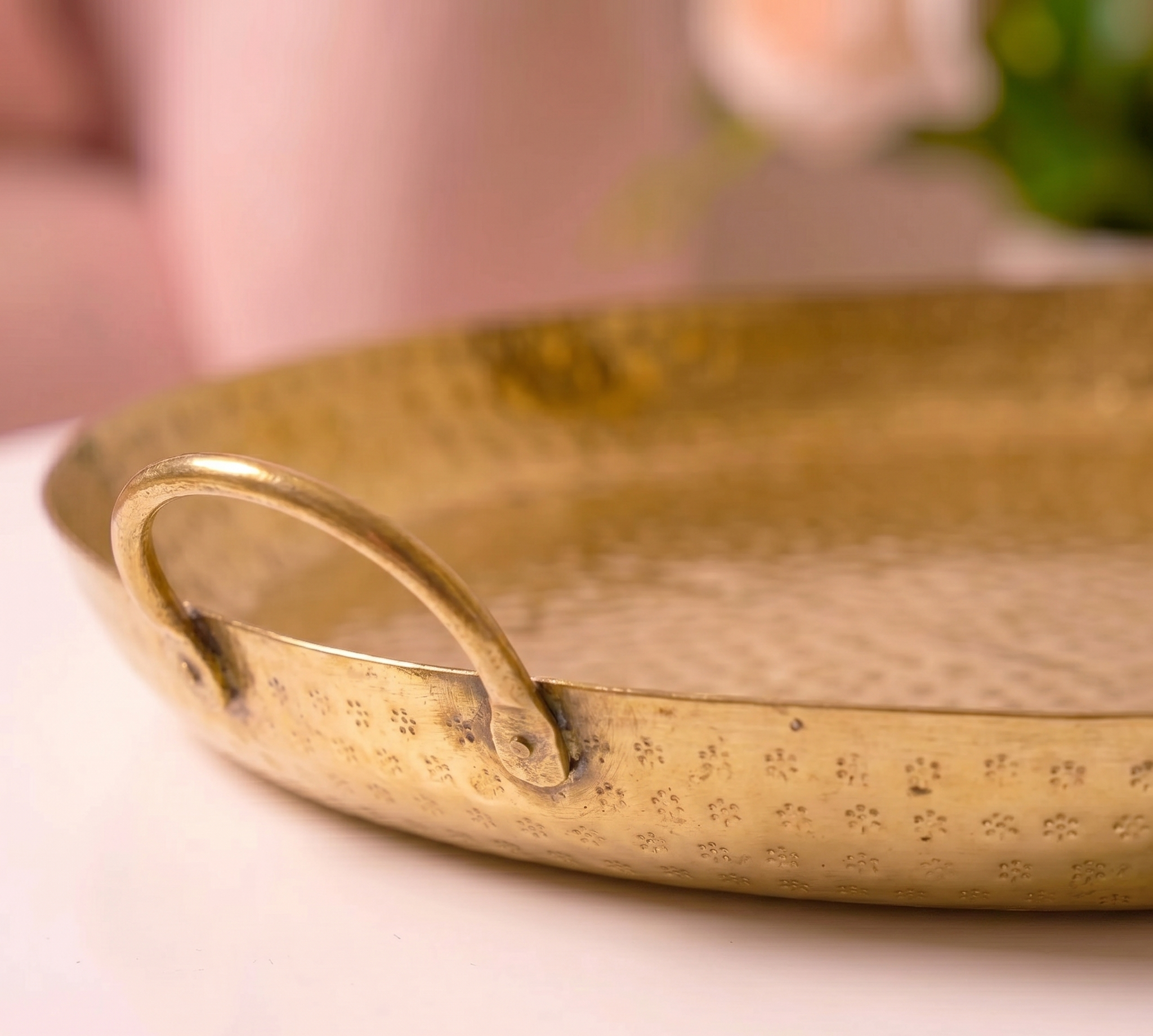 Gilded Artisan Hammered Tray (Set of 3) – Decorative Tray by Grandeur