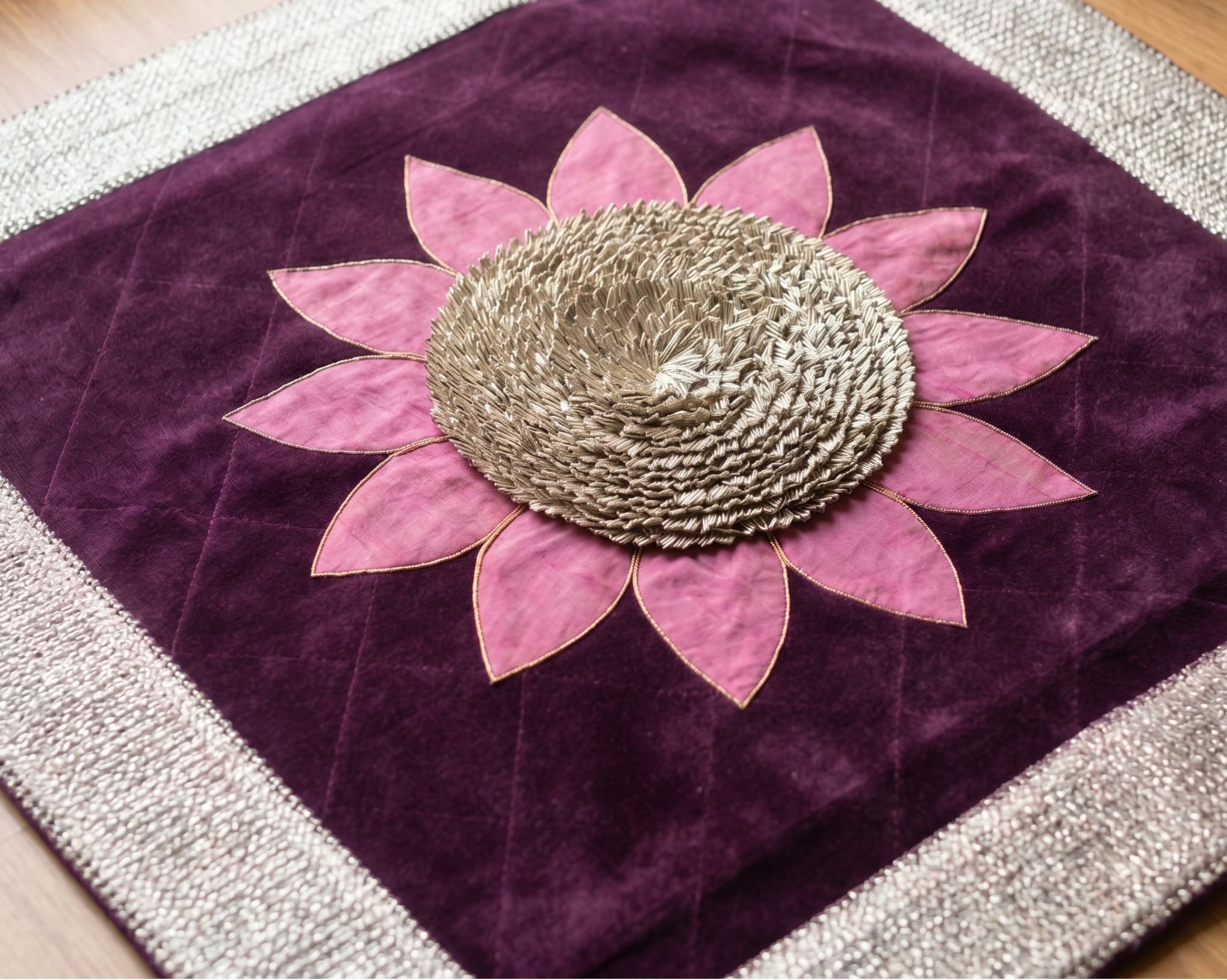 Majestic Plum 3D Lotus Aasan (Pack of 6) – Ritual Aasan by Grandeur