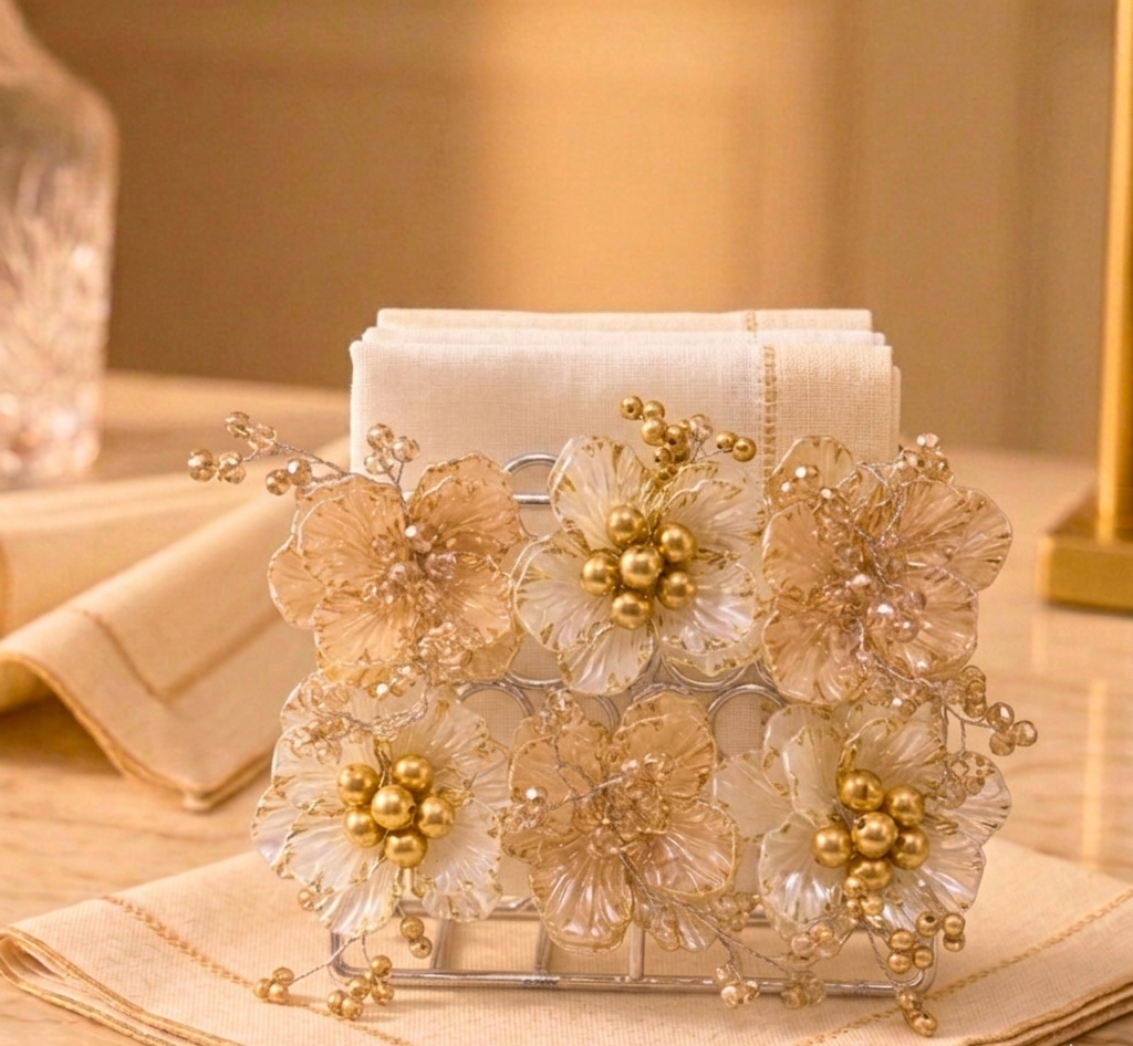 Crystal Bloom Napkin Holder – Napkin Holder by Grandeur