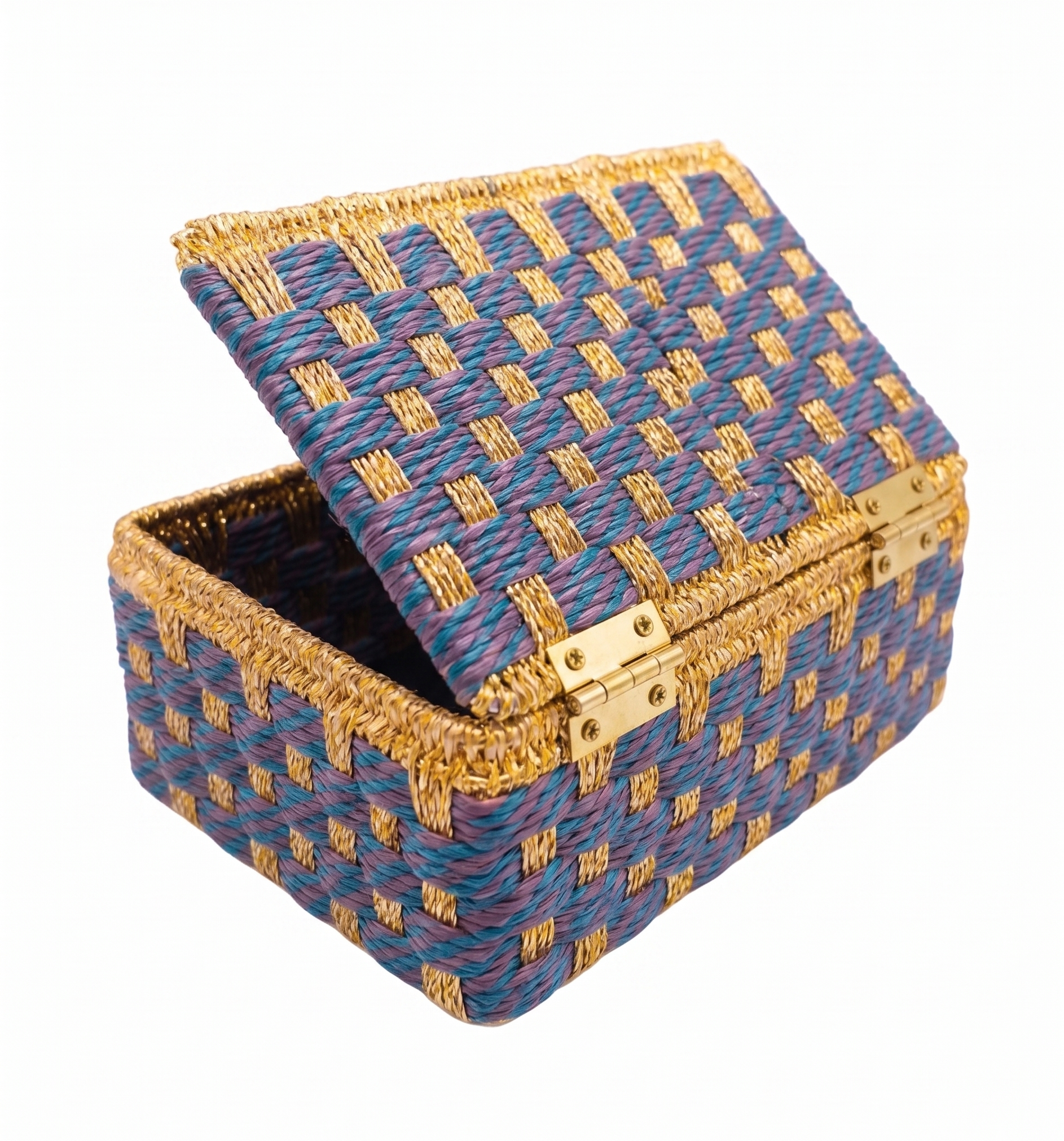 Imperial Checkered Woven Trunk – Decorative Trunk by Grandeur