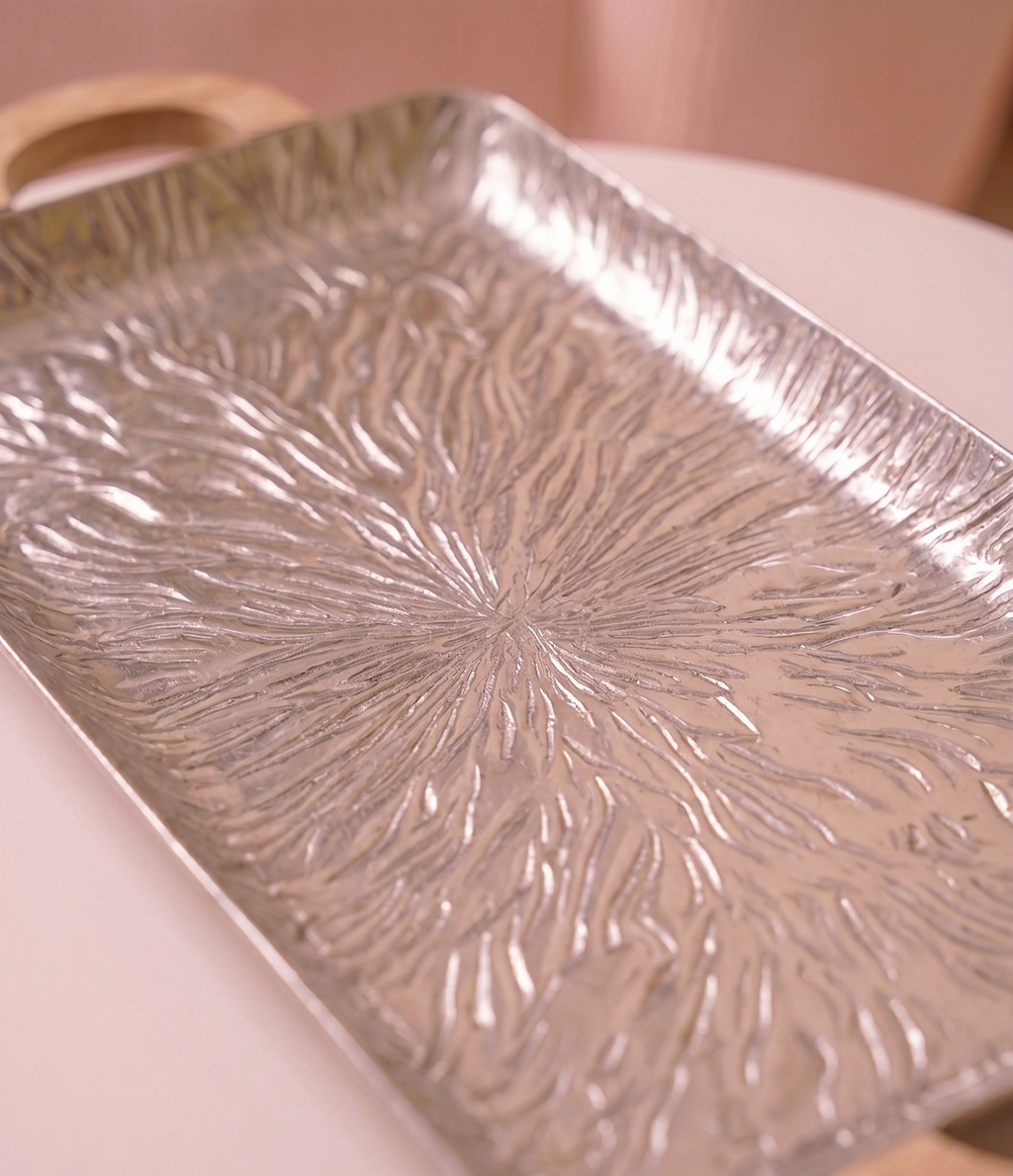Astral Bloom Rectangular Tray – Decorative Tray by Grandeur