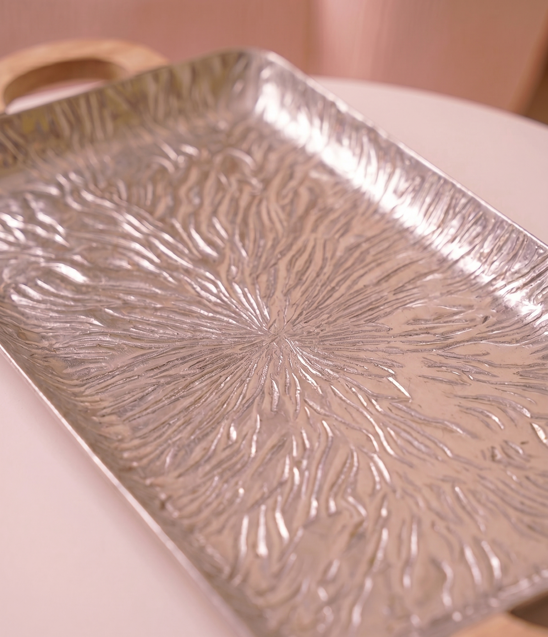 Astral Bloom Rectangular Tray – Decorative Tray by Grandeur