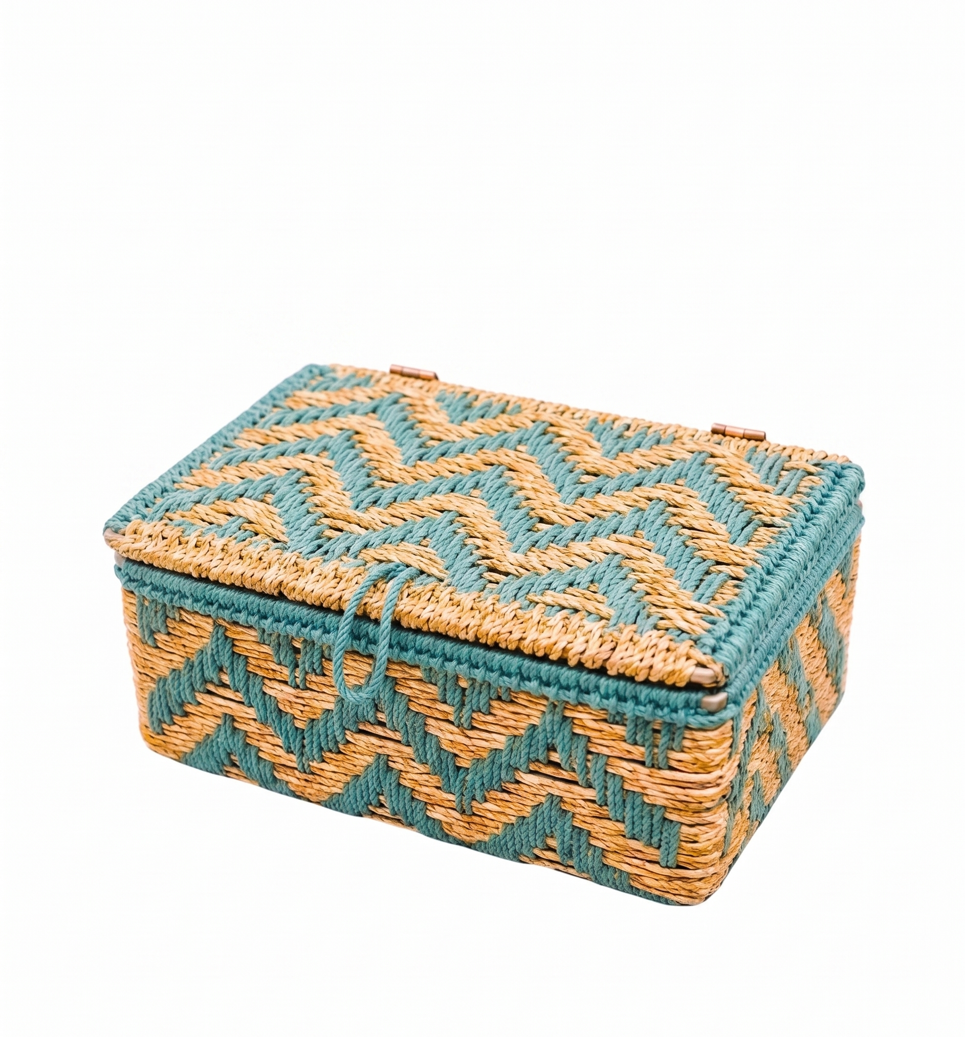 Chevron Artisan Woven Trunk – Decorative Trunk by Grandeur