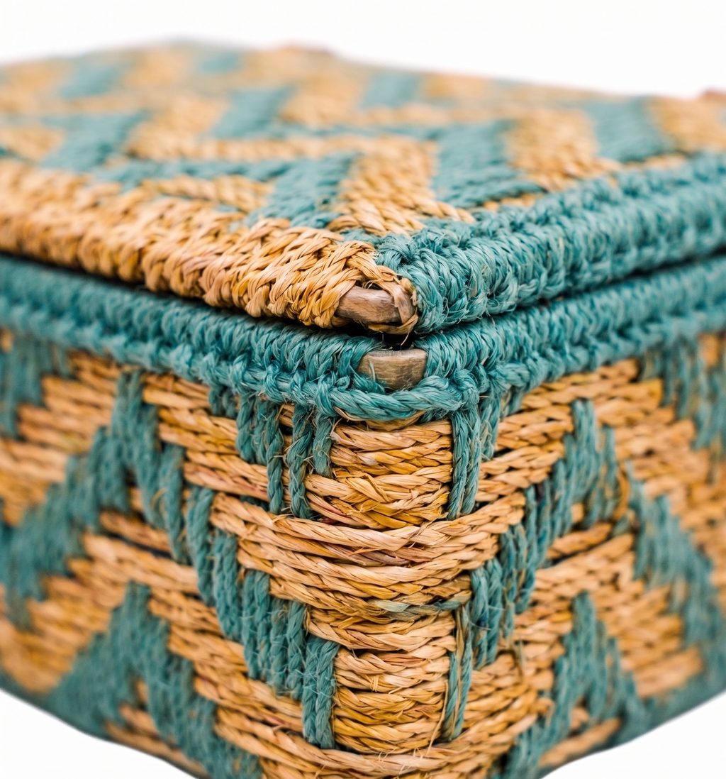 Chevron Artisan Woven Trunk – Decorative Trunk by Grandeur