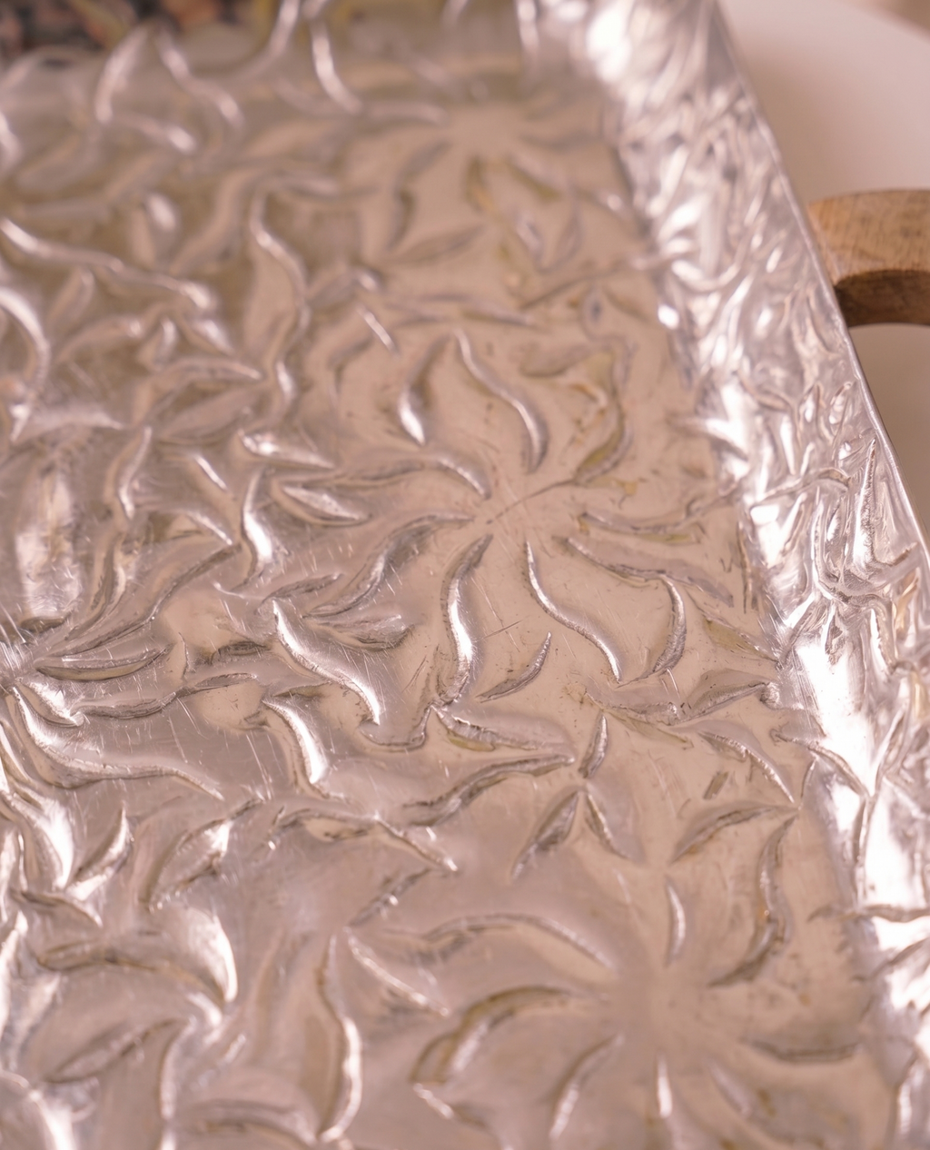 Swirl Hand-Etched Rectangular Tray – Decorative Tray by Grandeur