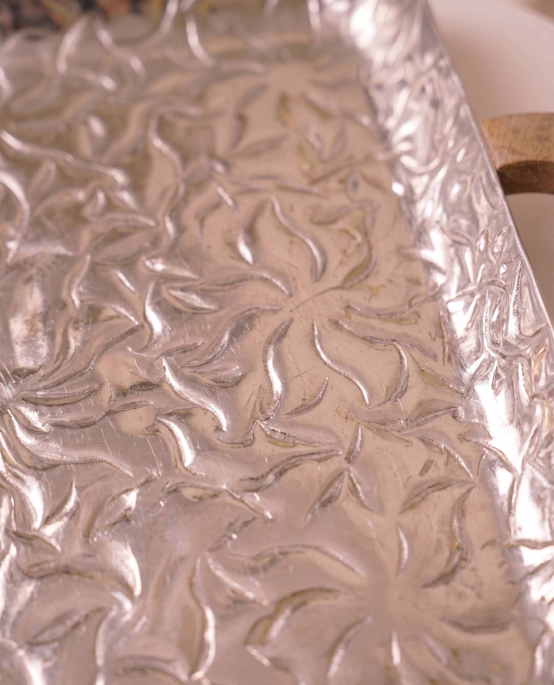 Swirl Hand-Etched Rectangular Tray – Decorative Tray by Grandeur