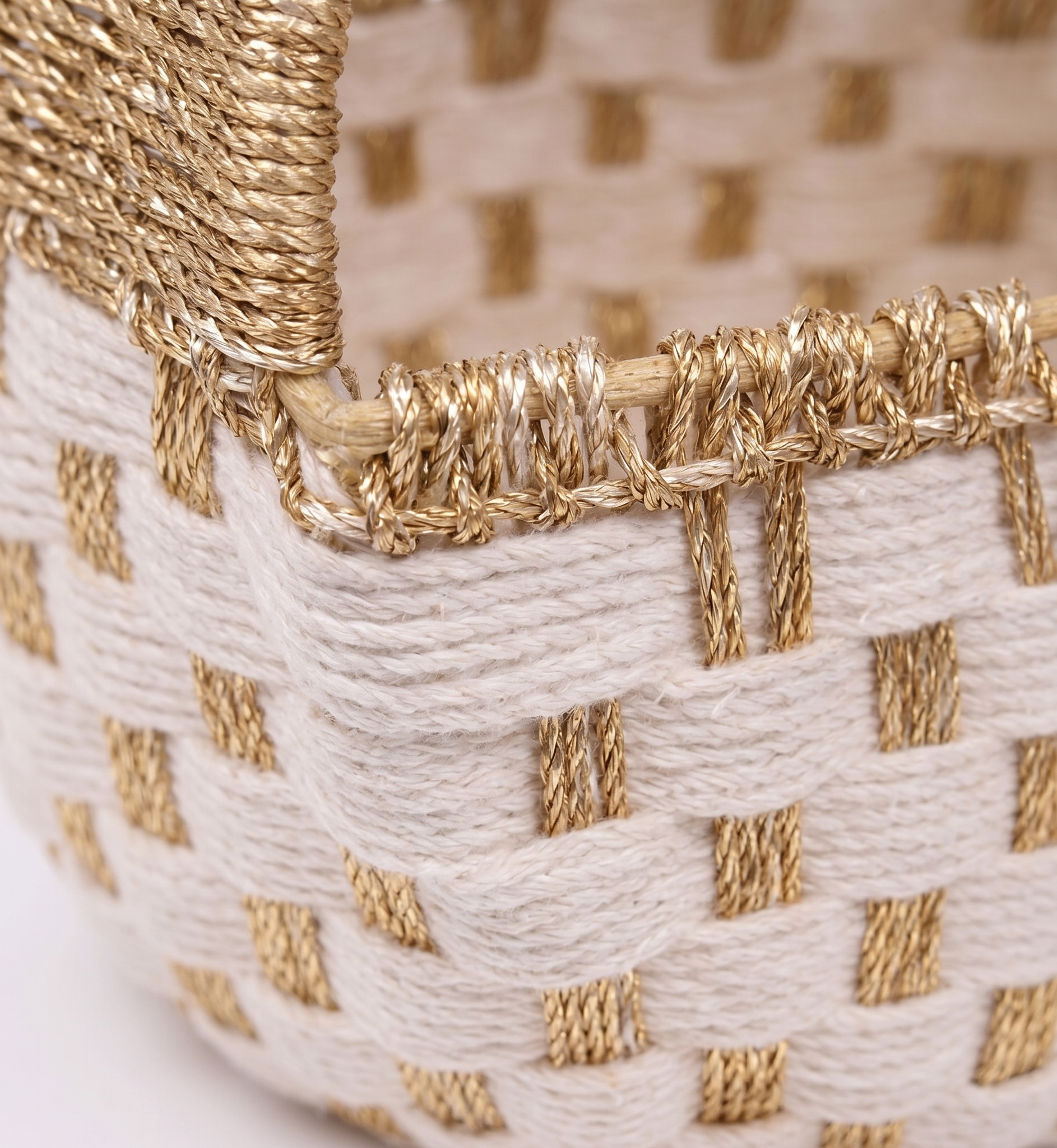 Gilded Lattice Artisan Woven Basket – Decorative Basket by Grandeur
