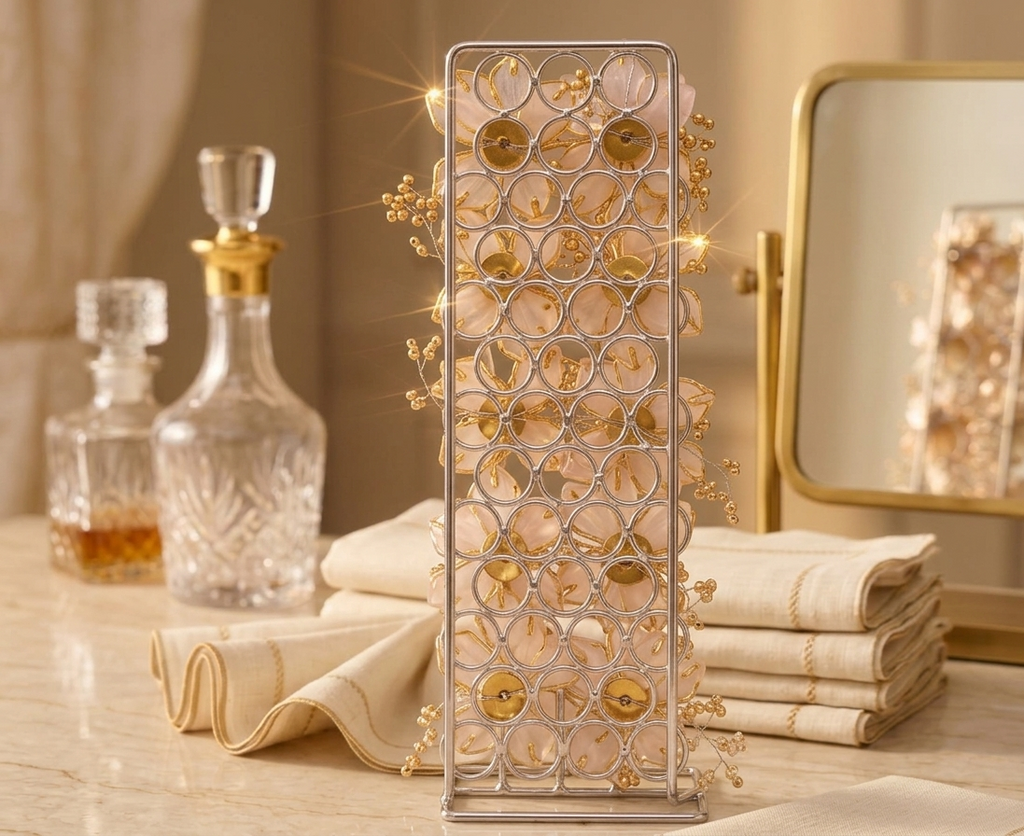 Gilded Blossom Tower Napkin Holder – Napkin Holder by Grandeur