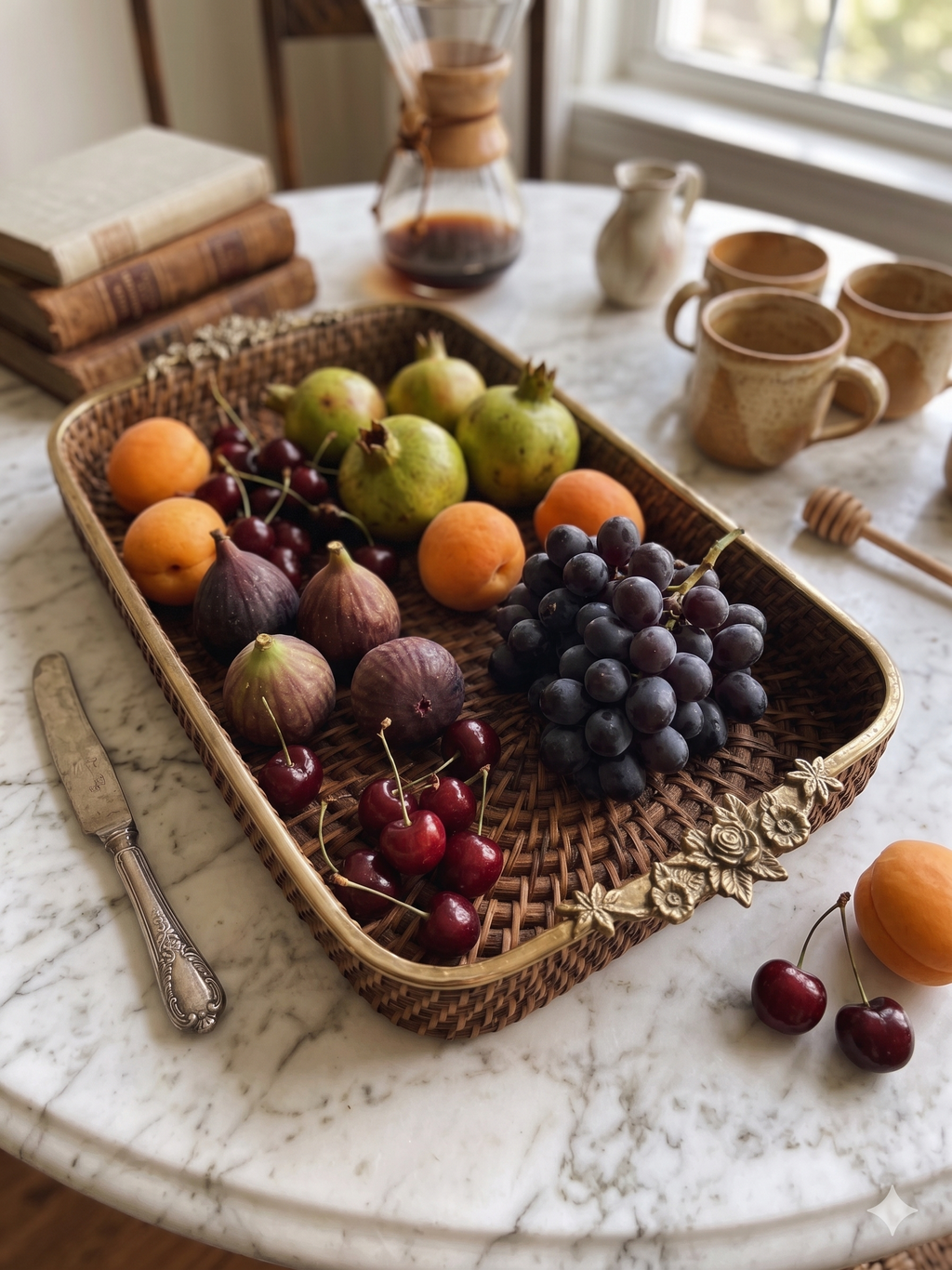 Hand-Woven Rattan Tray – Decorative Tray by Grandeur