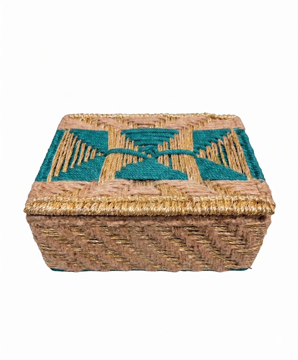 Artisan Geometric Woven Trunk – Decorative Trunk by Grandeur