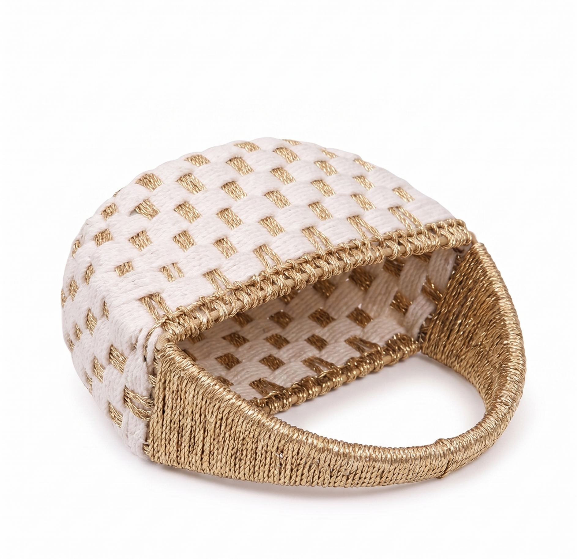 Gilded Lattice Artisan Woven Basket – Decorative Basket by Grandeur