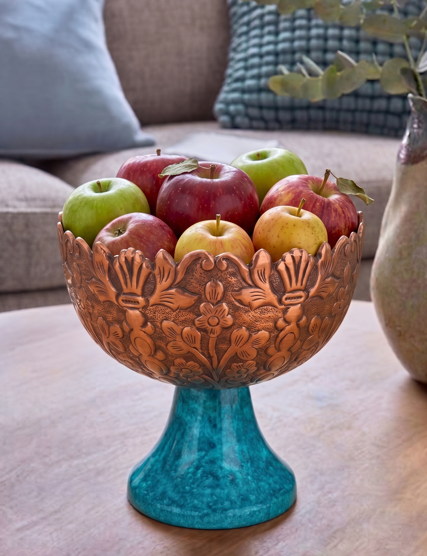 Heritage Copper Flora Bowl – Decorative Bowl by Grandeur