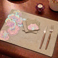Pastel Bloom Brocade Table Mat (Pack of 6) – Table Mat by Grandeur