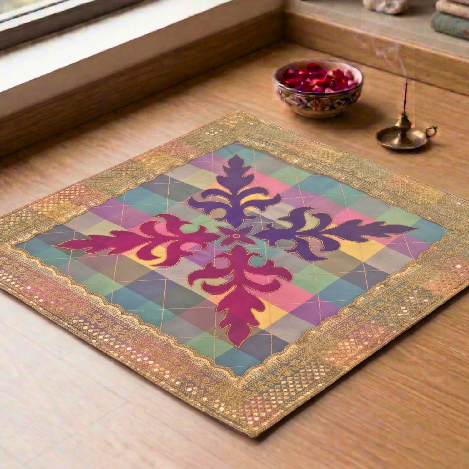 Kaleidoscope Heritage Aasan (Pack of 6) – Ritual Aasan by Grandeur