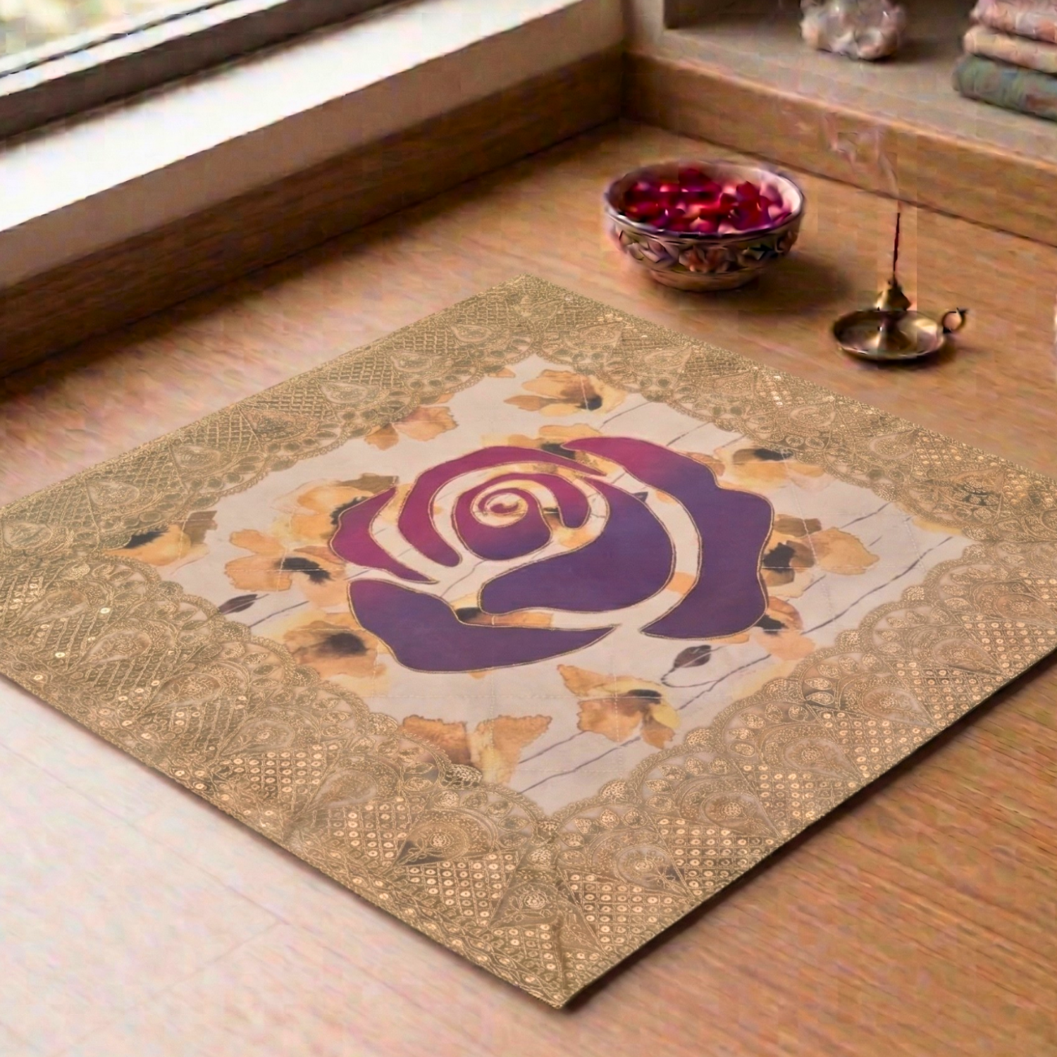 Mystic Rose Heritage Aasan (Pack of 6) – Ritual Aasan by Grandeur