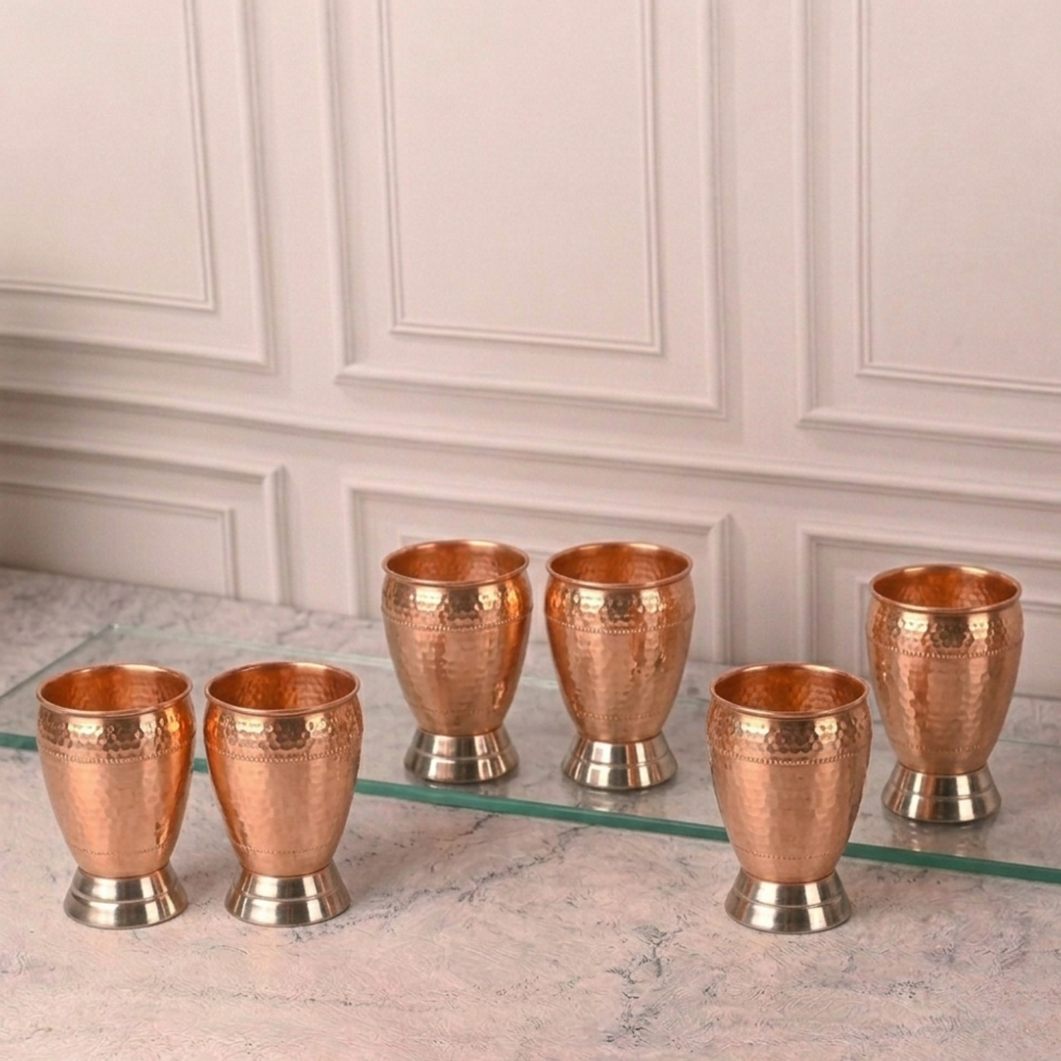 Dual-Tone Hammered Tumblers (Pack of 6) – Tumbler by Grandeur