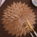 Golden Foliage Sculptural Table Mat (Pack of 6) – Table Mat by Grandeur