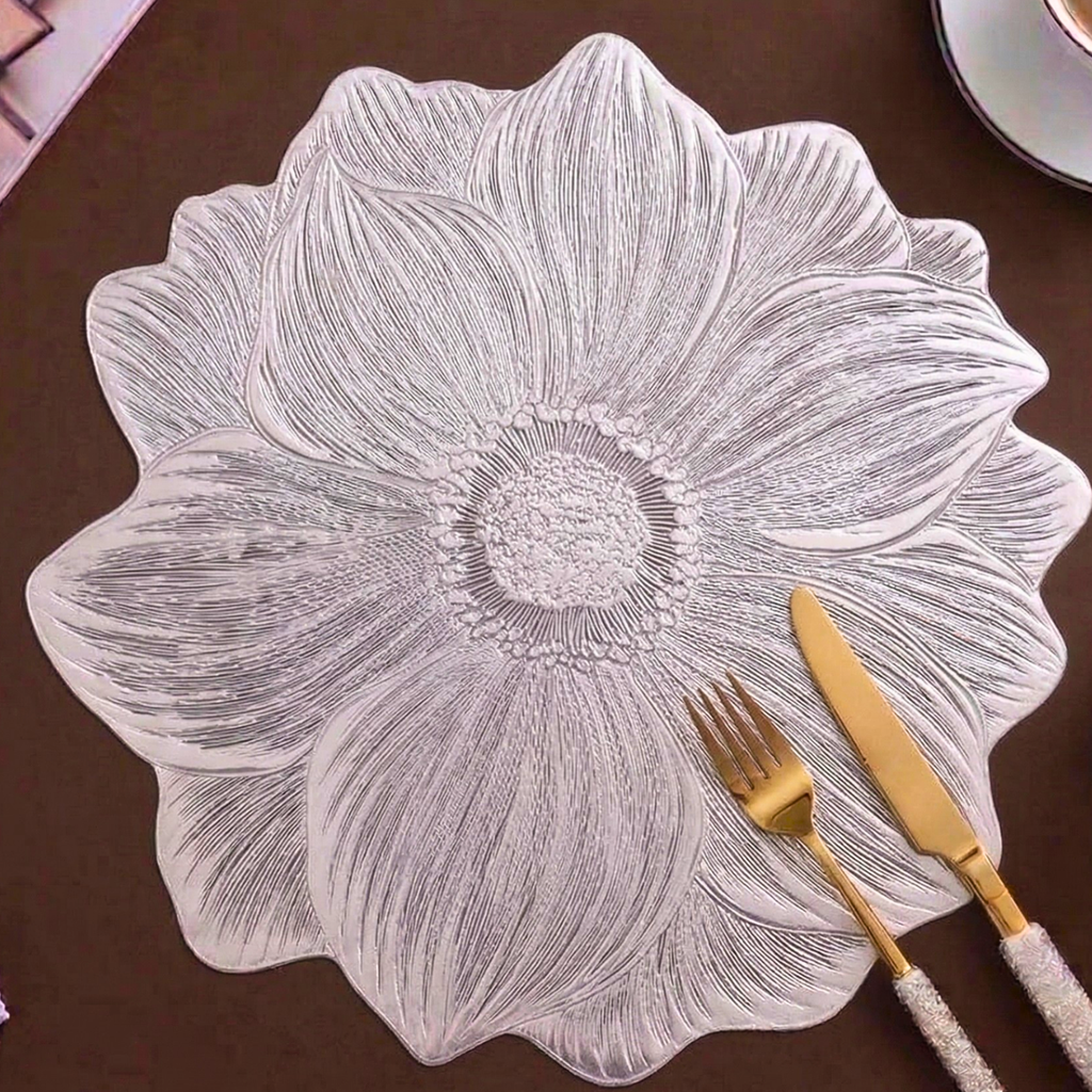 Moonlit Petal Sculptural Table Mat (Pack of 6) – Table Mat by Grandeur