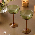 Amber-Stemmed Moss Glasses (Pack of 6) – Glassware by Grandeur