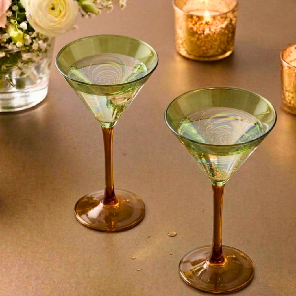 Sage Green Martini Glasses (Pack of 6) – Glassware by Grandeur