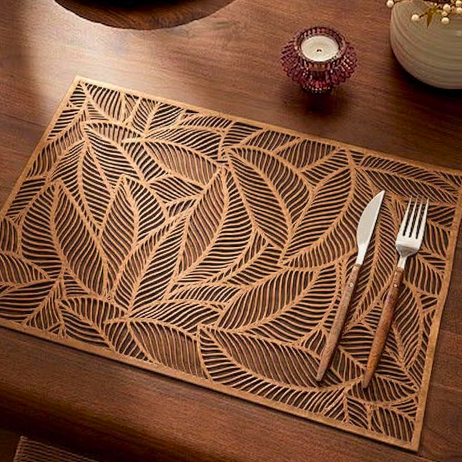 Filigree Leaf Table Mat (Pack of 6) – Table Mat by Grandeur