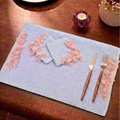 Icy Blue Blossom Beaded Table Mat (Pack of 6) – Table Mat by Grandeur