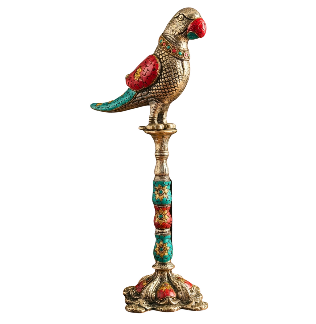 Imperial Mosaic Parrot Totem – Decor Accent by Grandeur