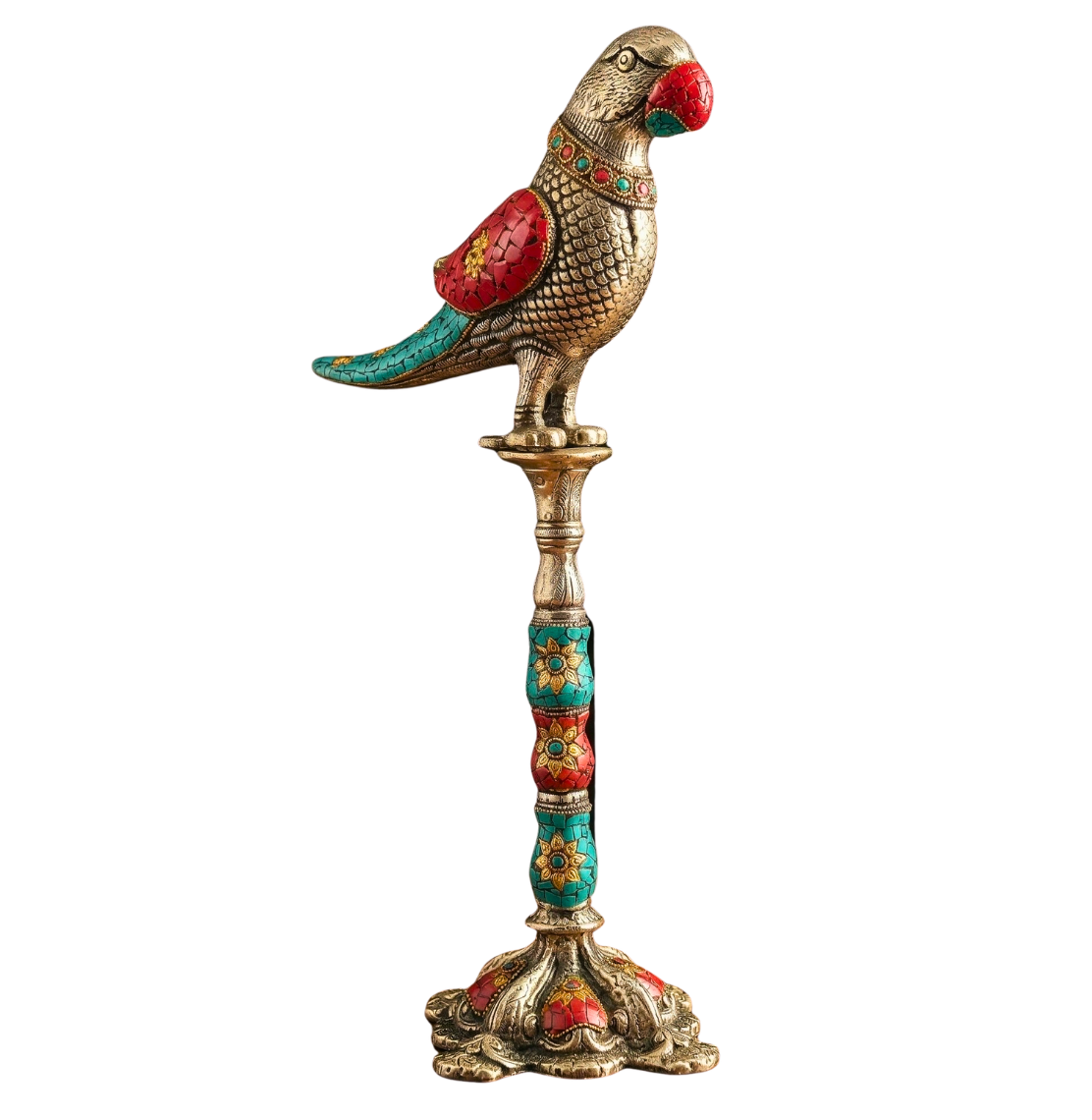 Imperial Mosaic Parrot Totem – Decor Accent by Grandeur