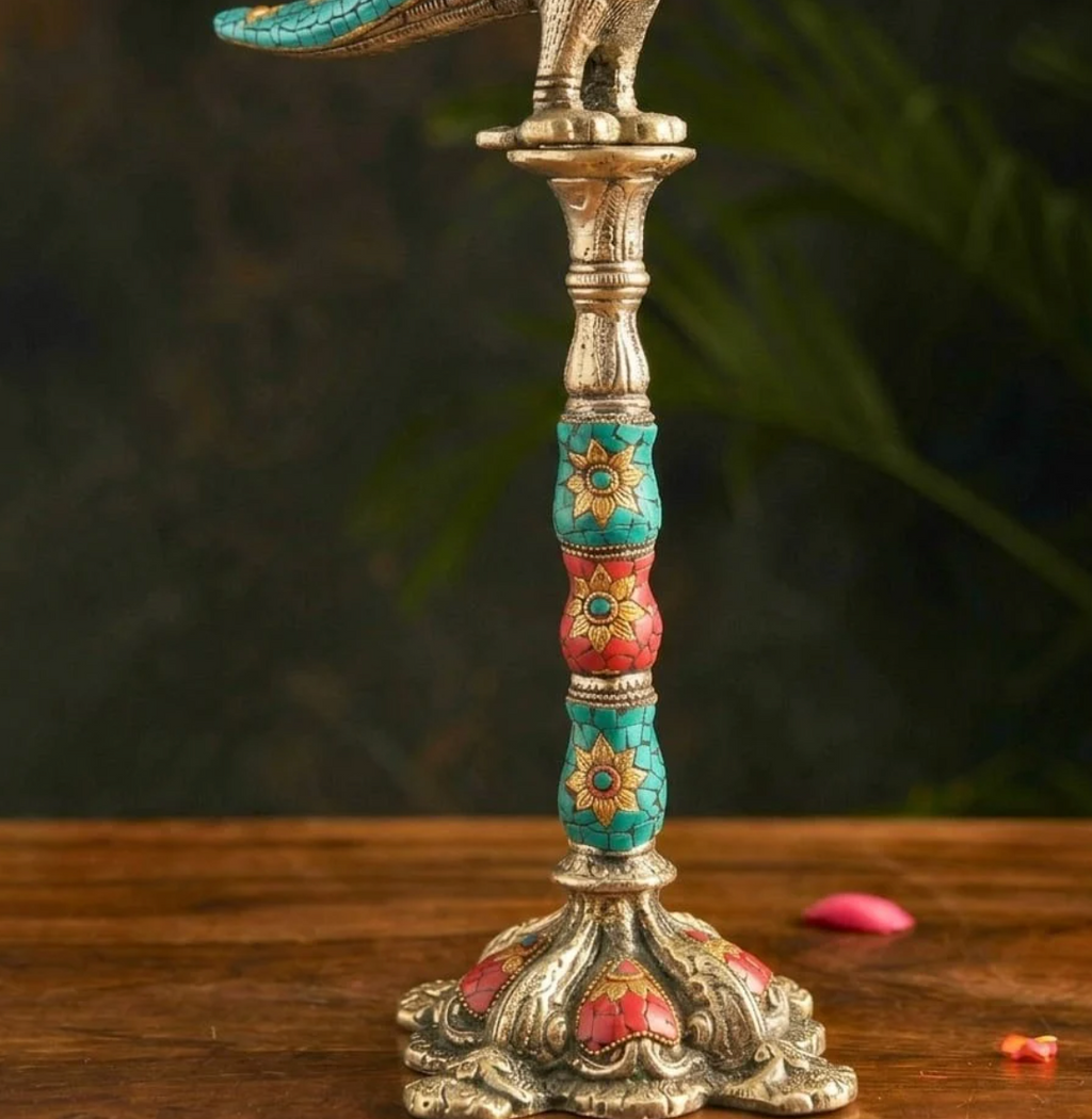 Imperial Mosaic Parrot Totem – Decor Accent by Grandeur